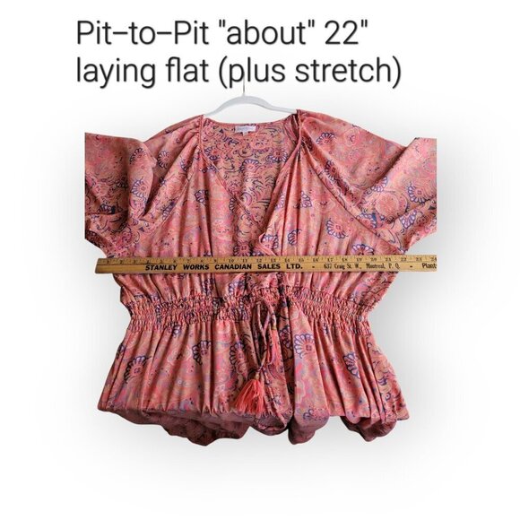 Anthropologie Boemo Pink Paisley Maxi Dress Plus Size 2X Bohemian Style - Picture 4 of 6